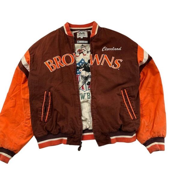 Vintage 90's Mirage Cleveland Browns Insulated Bomber Jacket Size Large - Picture 4 of 15